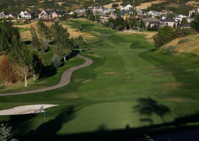 Looking back down the fairway