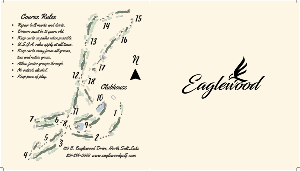 Eaglewood Golf Course scorecard showing the 18-hole layout and par information